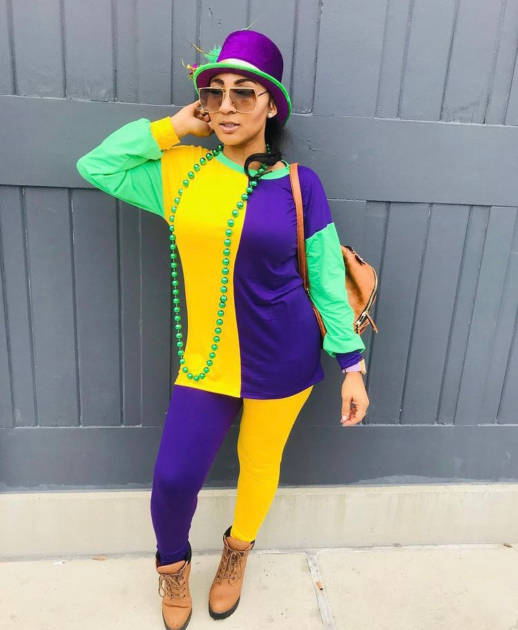 Mardi Gras Color Block 2Pc Set