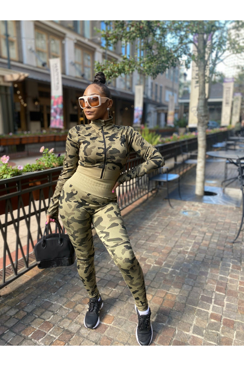 New Camo Print Leggings Set