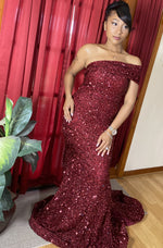 Rae Sequins One-Shoulder Gown