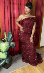 Rae Sequins One-Shoulder Gown